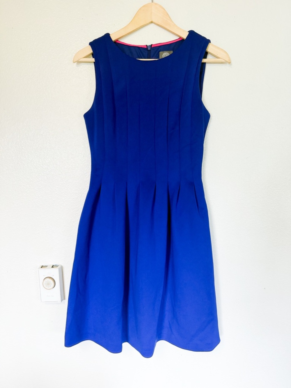 Vince Camuto Royal Blue Pleated Sleeveless Midi Dress Size 4